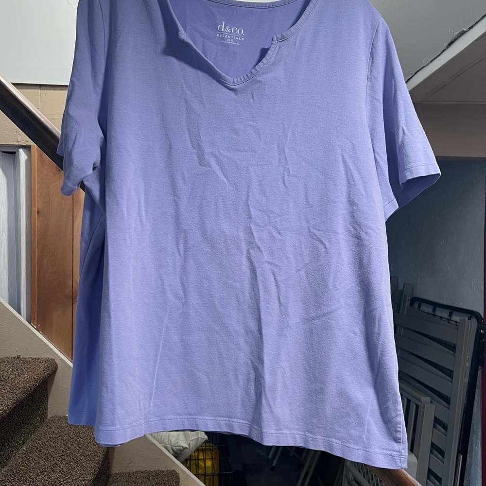 D&Co Essentials Purple V-Neck Tee
